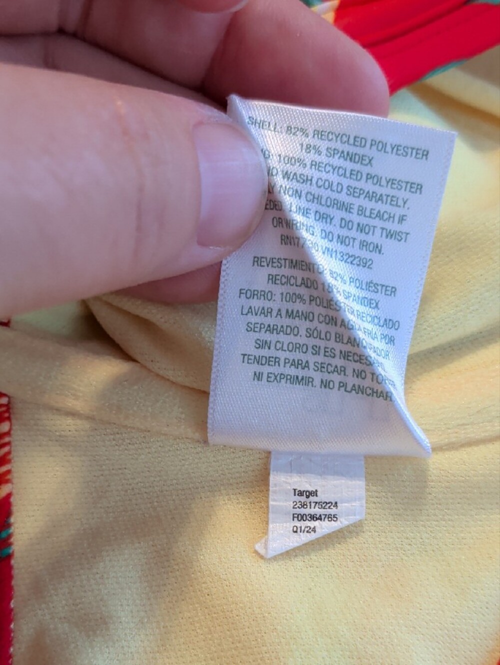 wild fable Yellow and Red Lemon Print Bikini Swim Top - Large 12-14 - Picture 3 of 8